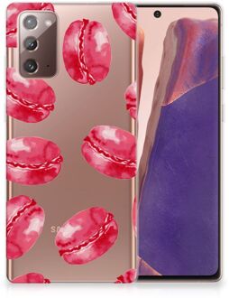 B2Ctelecom Hoesje Bumper Samsung Note 20 GSM Hoesje Transparant Pink Macarons