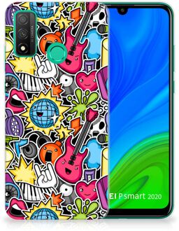 B2Ctelecom Hoesje Huawei P Smart 2020 Telefoon Hoesje Punk Rock