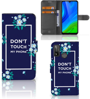 B2Ctelecom Hoesje Huawei P Smart 2020 Telefoontasje Flowers Blue DTMP