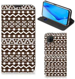 B2Ctelecom Hoesje Huawei P40 Lite Bookcase Aztec Brown