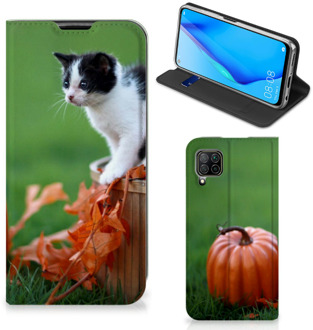 B2Ctelecom Hoesje Huawei P40 Lite Flip Case Kitten