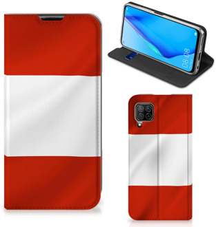 B2Ctelecom Hoesje Huawei P40 Lite Telefoonhoesje met Naam Oostenrijkse Vlag