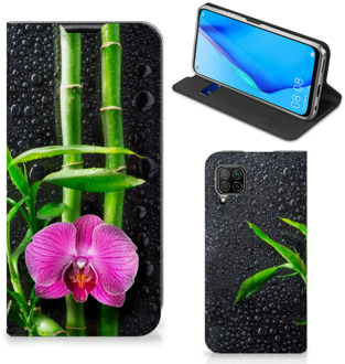 B2Ctelecom Hoesje Huawei P40 Lite Wallet Bookcase Orchidee