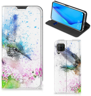 B2Ctelecom Hoesje Huawei P40 Lite Wallet Case Vogel