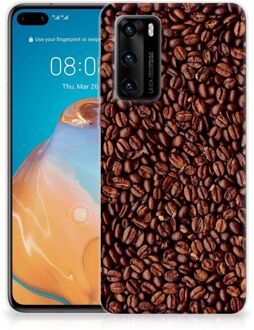 B2Ctelecom Hoesje Huawei P40 Telefoon Hoesje Koffiebonen