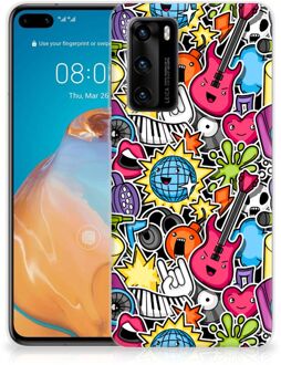 B2Ctelecom Hoesje Huawei P40 Telefoon Hoesje Punk Rock