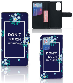 B2Ctelecom Hoesje Huawei P40 Telefoontasje Flowers Blue DTMP