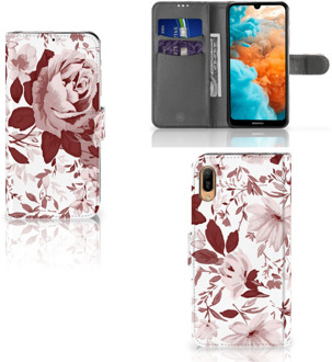 B2Ctelecom Hoesje Huawei Y6 (2019) Watercolor Flowers