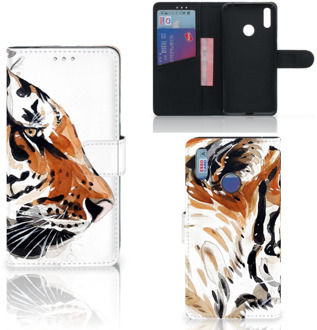 B2Ctelecom Hoesje Huawei Y7 (2019) Watercolor Tiger