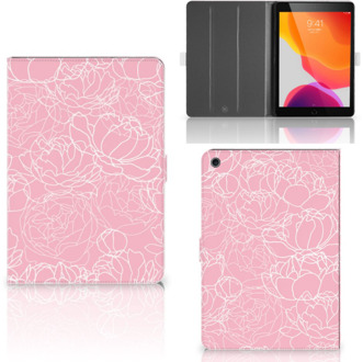 B2Ctelecom Hoesje iPad 10.2 (2019) | iPad 10.2 (2020) White Flowers