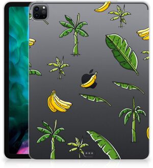 B2Ctelecom Hoesje iPad Pro 12.9 (2020) | iPad Pro 12.9 (2021) Backcover met naam Banana Tree met transparant zijkanten