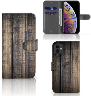 B2Ctelecom Hoesje iPhone 11 Book Style Case Steigerhout