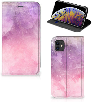 B2Ctelecom Hoesje iPhone 11 Bookcase Pink Purple Paint