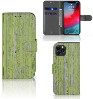 B2Ctelecom Hoesje iPhone 11 Pro Book Style Case Green Wood