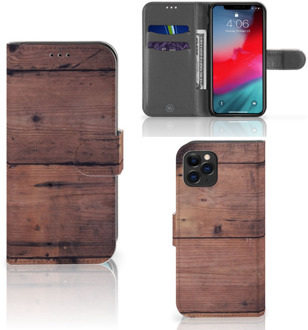 B2Ctelecom Hoesje iPhone 11 Pro Book Style Case Old Wood