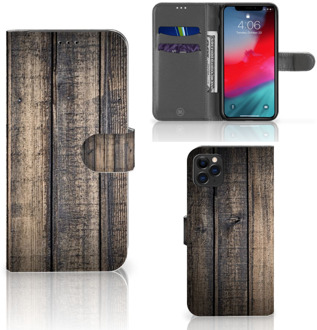 B2Ctelecom Hoesje iPhone 11 Pro Max Book Style Case Steigerhout