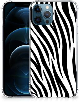 B2Ctelecom Hoesje iPhone 12 | 12 Pro GSM Hoesje met doorzichtige rand Zebra