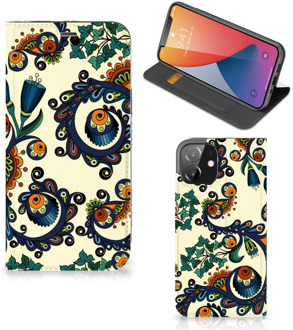 B2Ctelecom Hoesje iPhone 12 | iPhone 12 Pro Bookcase Barok Flower