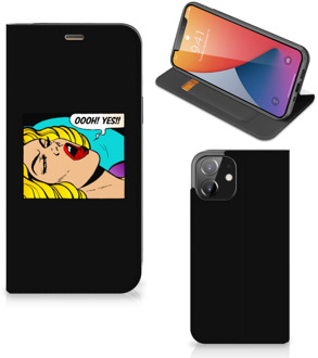 B2Ctelecom Hoesje iPhone 12 | iPhone 12 Pro Bookcase Popart Oh Yes