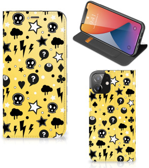 B2Ctelecom Hoesje iPhone 12 | iPhone 12 Pro Wallet Case met Pasjeshouder Punk Yellow