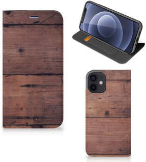 B2Ctelecom Hoesje iPhone 12 Mini Leuk Case Old Wood