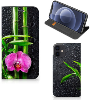 B2Ctelecom Hoesje iPhone 12 Mini Wallet Bookcase Orchidee