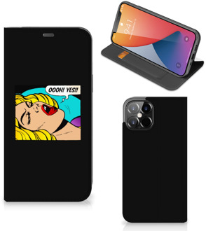 B2Ctelecom Hoesje iPhone 12 Pro Max Bookcase Popart Oh Yes