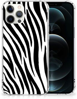 B2Ctelecom Hoesje iPhone 12 Pro Max GSM Hoesje met doorzichtige rand Zebra