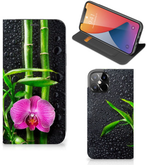 B2Ctelecom Hoesje iPhone 12 Pro Max Wallet Bookcase Orchidee