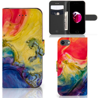 B2Ctelecom Hoesje iPhone 7/8 en iPhone SE 2020 Bookcase Watercolor Dark