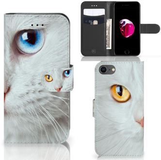 B2Ctelecom Hoesje iPhone 7/8 en iPhone SE 2020 Bookcase Witte Kat