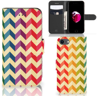 B2Ctelecom Hoesje iPhone 7/8 en iPhone SE 2020 Bookcase Zigzag Color