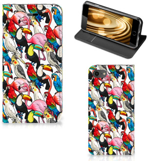 B2Ctelecom Hoesje iPhone 8 | 7 | SE (2020) Bookcase Birds