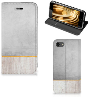 B2Ctelecom Hoesje iPhone SE (2020) | 7 | 8 Standcase Wood Concrete