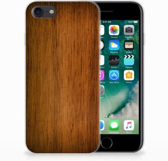 B2Ctelecom Hoesje iPhone SE (2020) en iPhone 8 | 7 Donker Hout