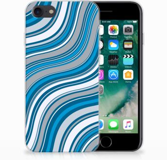 B2Ctelecom Hoesje iPhone SE (2020) en iPhone 8 | 7 Waves Blue