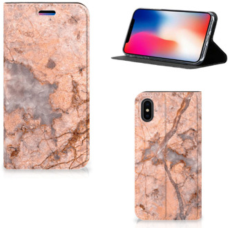 B2Ctelecom Hoesje iPhone X/10 | Xs Design Marmer Oranje