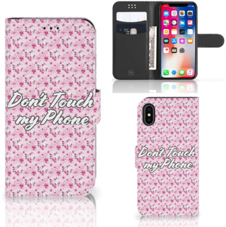 B2Ctelecom Hoesje iPhone X | Xs Flowers Pink DTMP