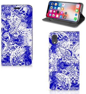 B2Ctelecom Hoesje iPhone XR Angel Skull Blue