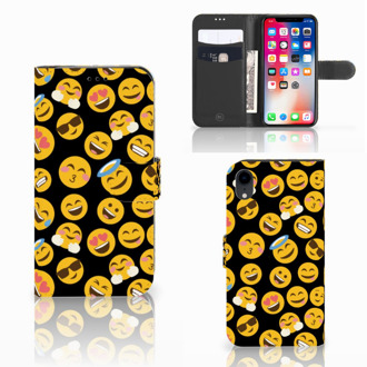 B2Ctelecom Hoesje iPhone Xr Book Cover Emoji