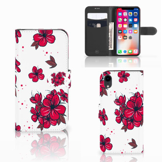 B2Ctelecom Hoesje iPhone Xr Design Blossom Red