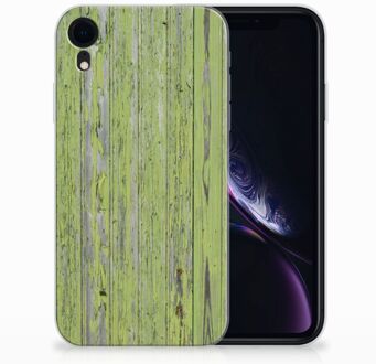 B2Ctelecom Hoesje iPhone Xr Design  Green Wood