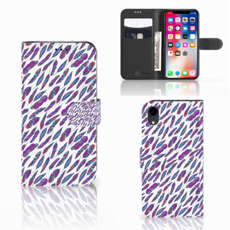 B2Ctelecom Hoesje iPhone Xr Feathers Color