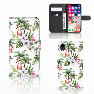 B2Ctelecom Hoesje iPhone Xr Flamingo Palms