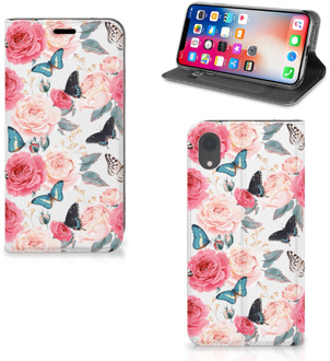 B2Ctelecom Hoesje iPhone XR met magneetsluiting Butterfly Roses