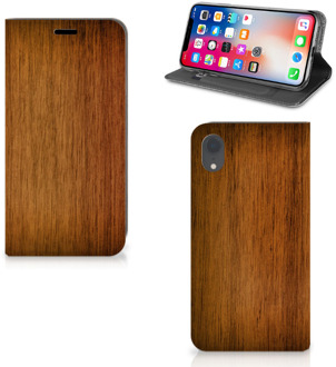 B2Ctelecom Hoesje iPhone XR met magneetsluiting Donker Hout