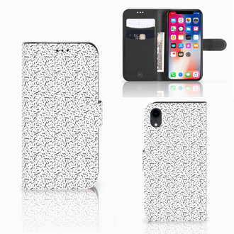 B2Ctelecom Hoesje iPhone XR met ruimte voor pasjes Stripes Dots