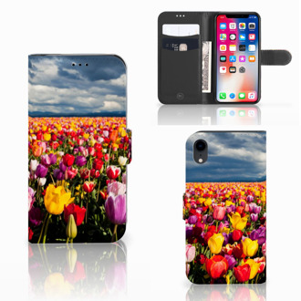 B2Ctelecom Hoesje iPhone XR met ruimte voor pasjes Tulpen