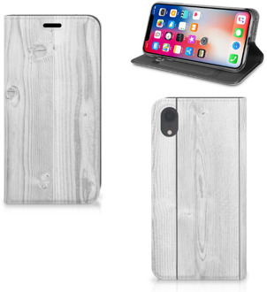 B2Ctelecom Hoesje iPhone XR White Wood