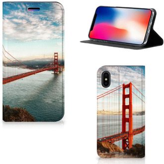 B2Ctelecom Hoesje iPhone Xs | X 10 Design Golden Gate Bridge